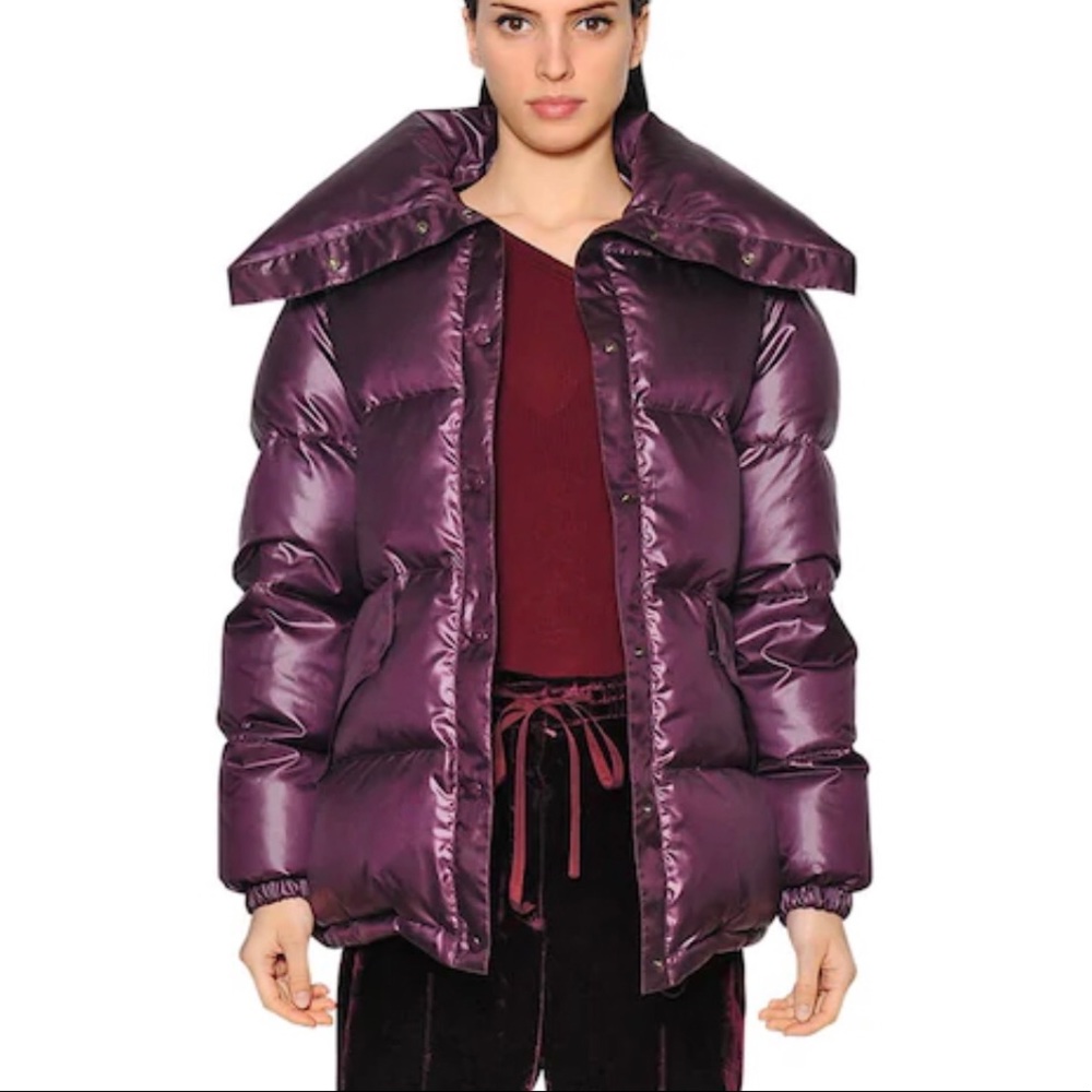 Nina Ricci Puffer Burgundy Jacket NWT Size Large